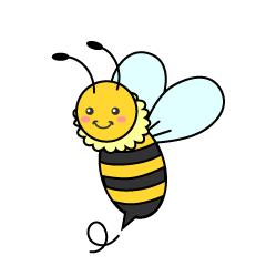 元気な可愛いミツバチ