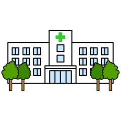 立ち木のある病院