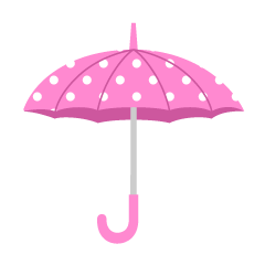 ピンクの水玉傘
