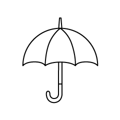 白い傘アイコン