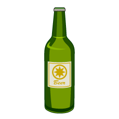 緑色の瓶ビール