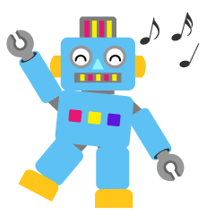 踊るロボットキャラ