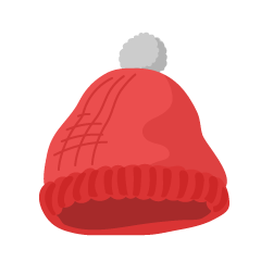 赤いニット帽