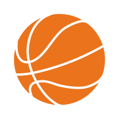オレンジ色のバスケットボールシルエット