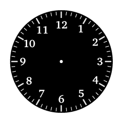 黒枠の時計文字盤イラストのフリー素材 イラストイメージ