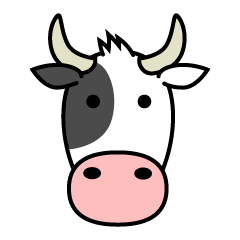 シンプルな可愛い牛の顔