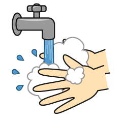 水道と石鹸の手洗い