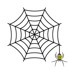 黄色の蜘蛛と巣