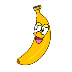 笑顔のバナナキャラ