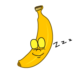 寝るバナナキャラ