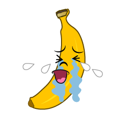大泣きするバナナキャラ