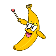 説明するバナナキャラ