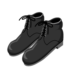 黒紐革靴