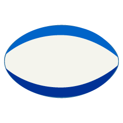 シンプルな青白ラグビーボール