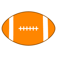シンプルなオレンジ色のラグビーボール