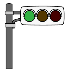 赤青黄の信号機イラストのフリー素材 イラストイメージ