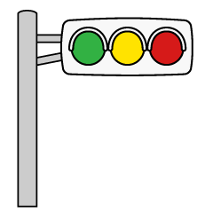 線路の信号機イラストのフリー素材 イラストイメージ