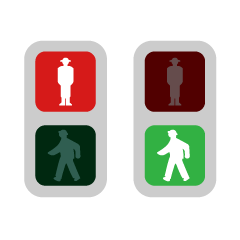 シンプルな歩行者信号機イラストのフリー素材 イラストイメージ