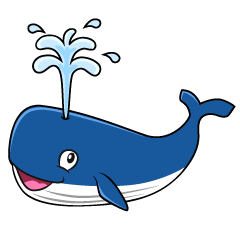 潮を吹く青クジラ