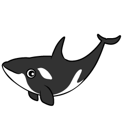 指差すクジラの無料イラスト素材 イラストイメージ