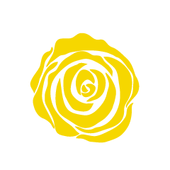 黄色バラの花シルエット