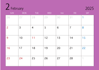 2 月 こよみ カレンダー