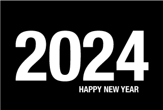Happy New Year 2022（白黒）