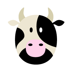 丸い乳牛の顔