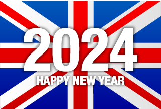 イギリス国旗のHAPPY NEW YEAR 2022