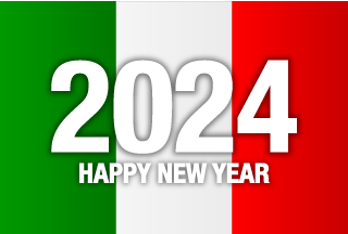イタリア国旗のHAPPY NEW YEAR 2022