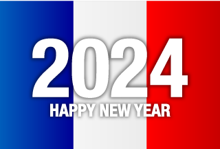 フランス国旗のHAPPY NEW YEAR 2022