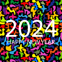 カラフルなHAPPY NEW YEAR 2022カード