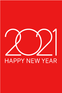赤い2021 HAPPY NEW YEAR 年賀状