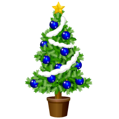 青飾りクリスマスツリー