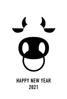 牛顔シンボルの年賀状