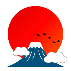 富士山と飛ぶ鳥