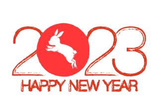 日の丸ウサギの年賀状2023