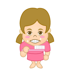 歯を磨く女の子