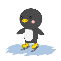 スケートをするペンギン