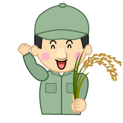 挨拶する米農家