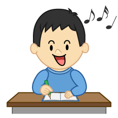 歌う勉強する男の子