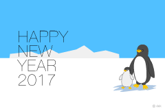 ペンギンの年賀状デザイン