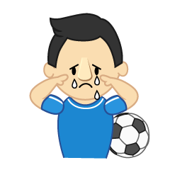 泣くサッカー選手