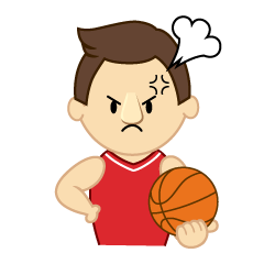 怒るバスケ選手