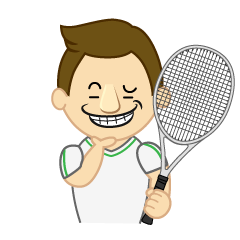 ニヤリ顔のテニス選手