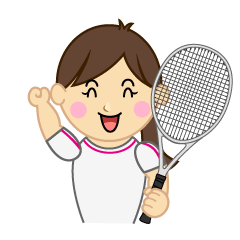 ガッツポーズの女子テニス
