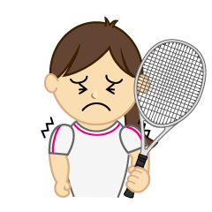我慢する女子テニス