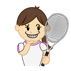 ニヤリ顔の女子テニス
