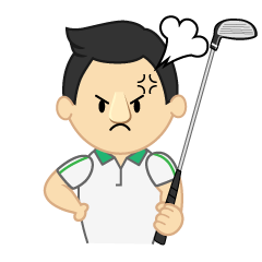 怒るゴルファー