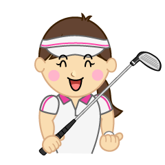 笑顔の女子ゴルフ